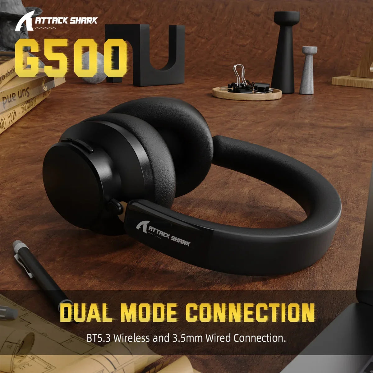 Attack Shark G500 Ultra-Light Wireless Gaming Headset - Black