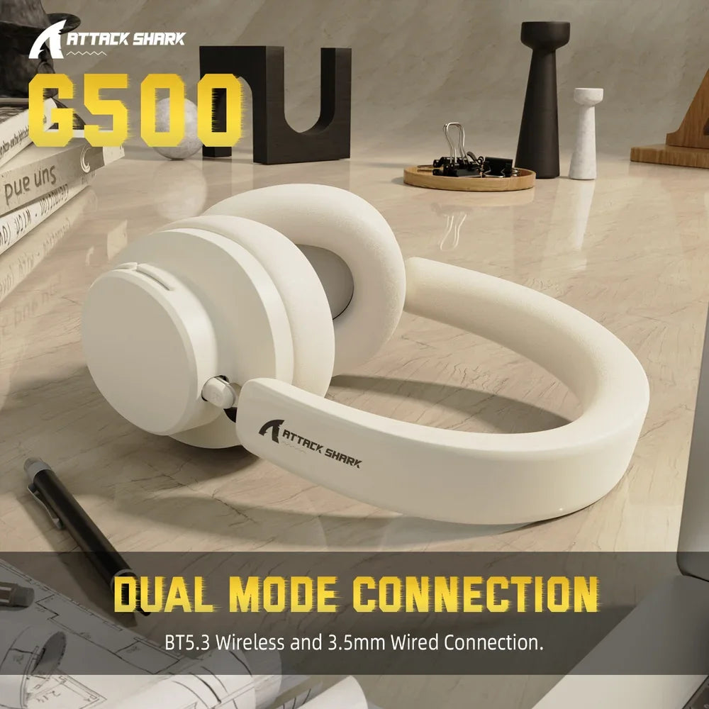 Attack Shark G500 Ultra-Light Wireless Gaming Headset - off white
