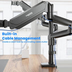 Twisted minds TM-26-C018P Premium Triple Monitors Aluminum Pole Mounted Gas Spring Monitor Arm –