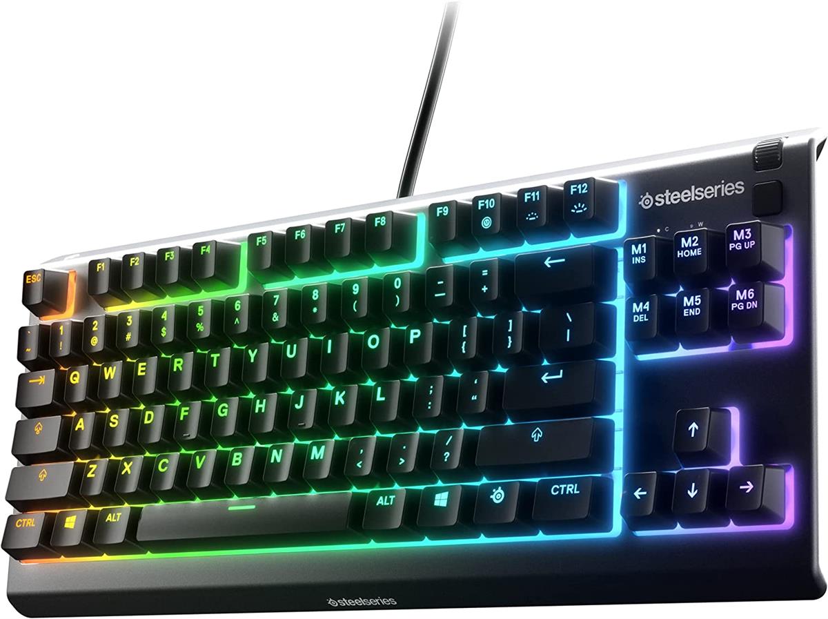 SteelSeries Apex 3 TKL RGB IP32 Water & Dust Resistant Gaming Keyboard - Tenkeyless Compact