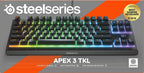 SteelSeries Apex 3 TKL RGB IP32 Water & Dust Resistant Gaming Keyboard - Tenkeyless Compact