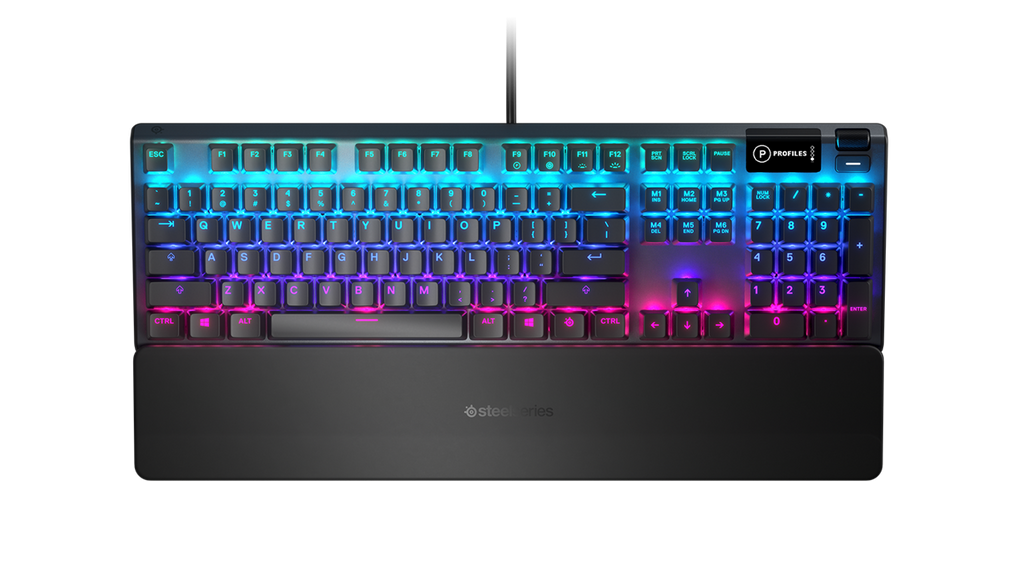 SteelSeries Apex 5 Hybrid Mechanical OLED Smart Display USB Gaming Keyboard - (Hybrid Blue Switch)