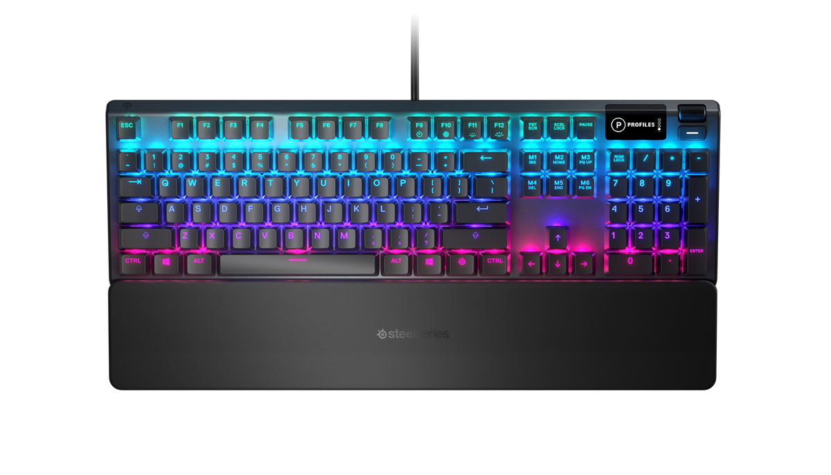 SteelSeries Apex 5 Hybrid Mechanical OLED Smart Display USB Gaming Keyboard - (Hybrid Blue Switch)