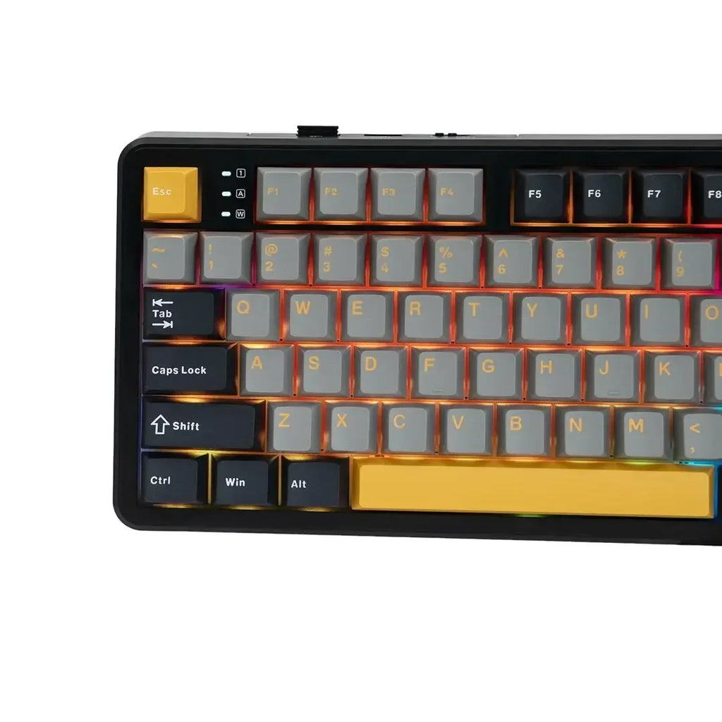 Aula F108 Wireless Mechanical Keyboard Hot Swappable Gaming Keyboard - Grey Yellow (Star Black)