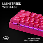 Logitech G Pro X 60 Lightspeed Wireless Gaming Keyboard - Magenta