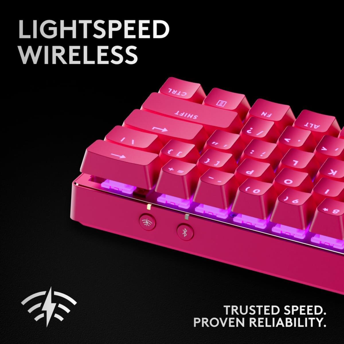 Logitech G Pro X 60 Lightspeed Wireless Gaming Keyboard - Magenta