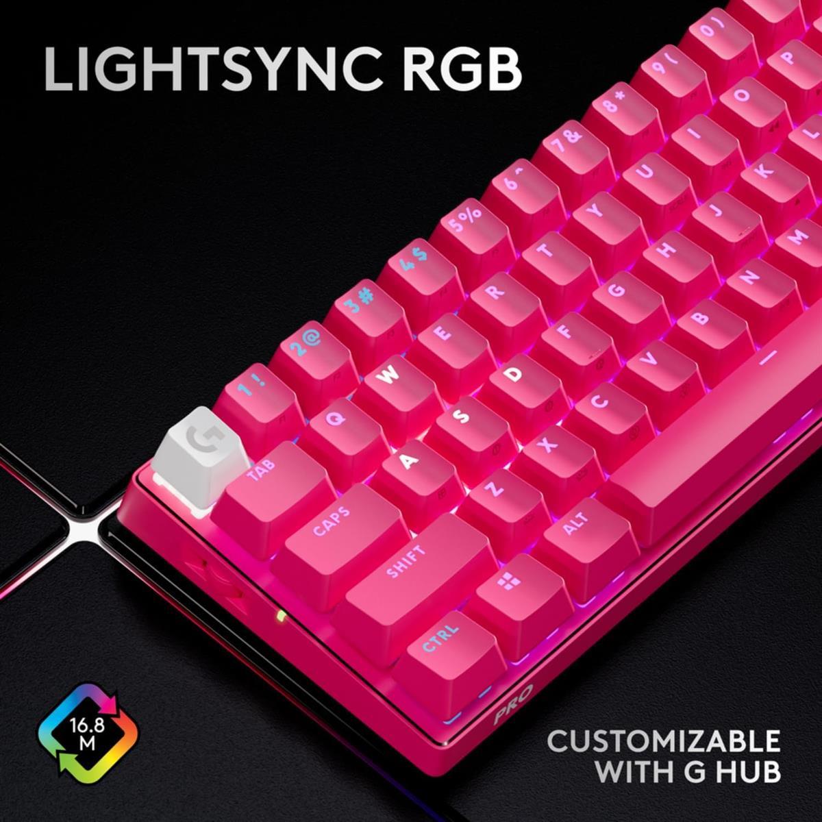 Logitech G Pro X 60 Lightspeed Wireless Gaming Keyboard - Magenta